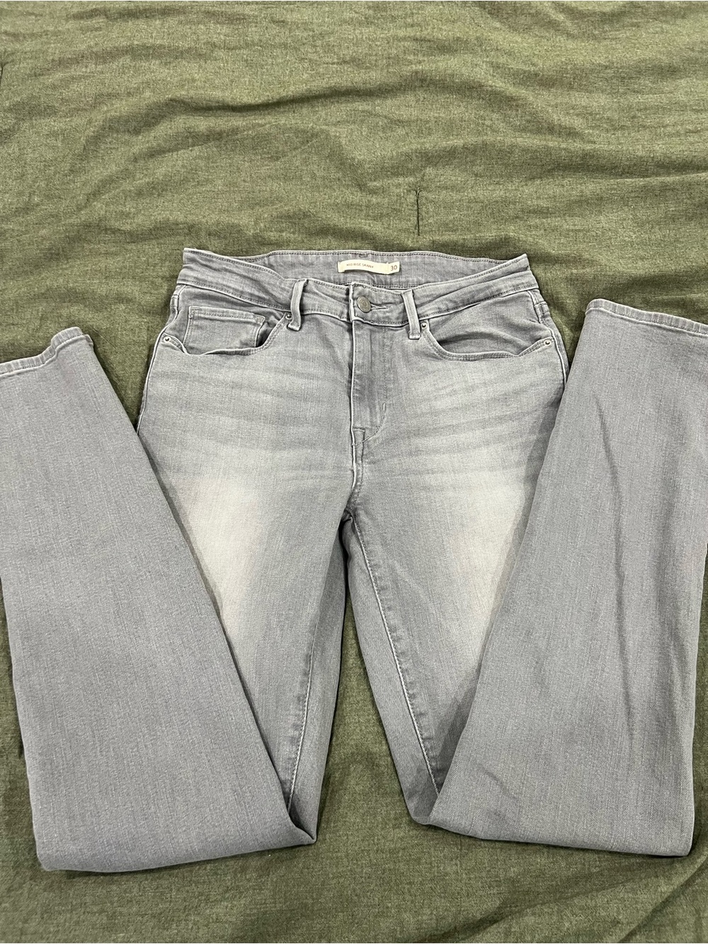 Levi's Gray Straight Leg Jeans with Subtle Fading
